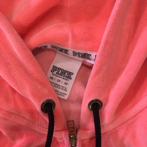 Beautiful pink velour zip up hoodie by VS - Picture 2 of 5